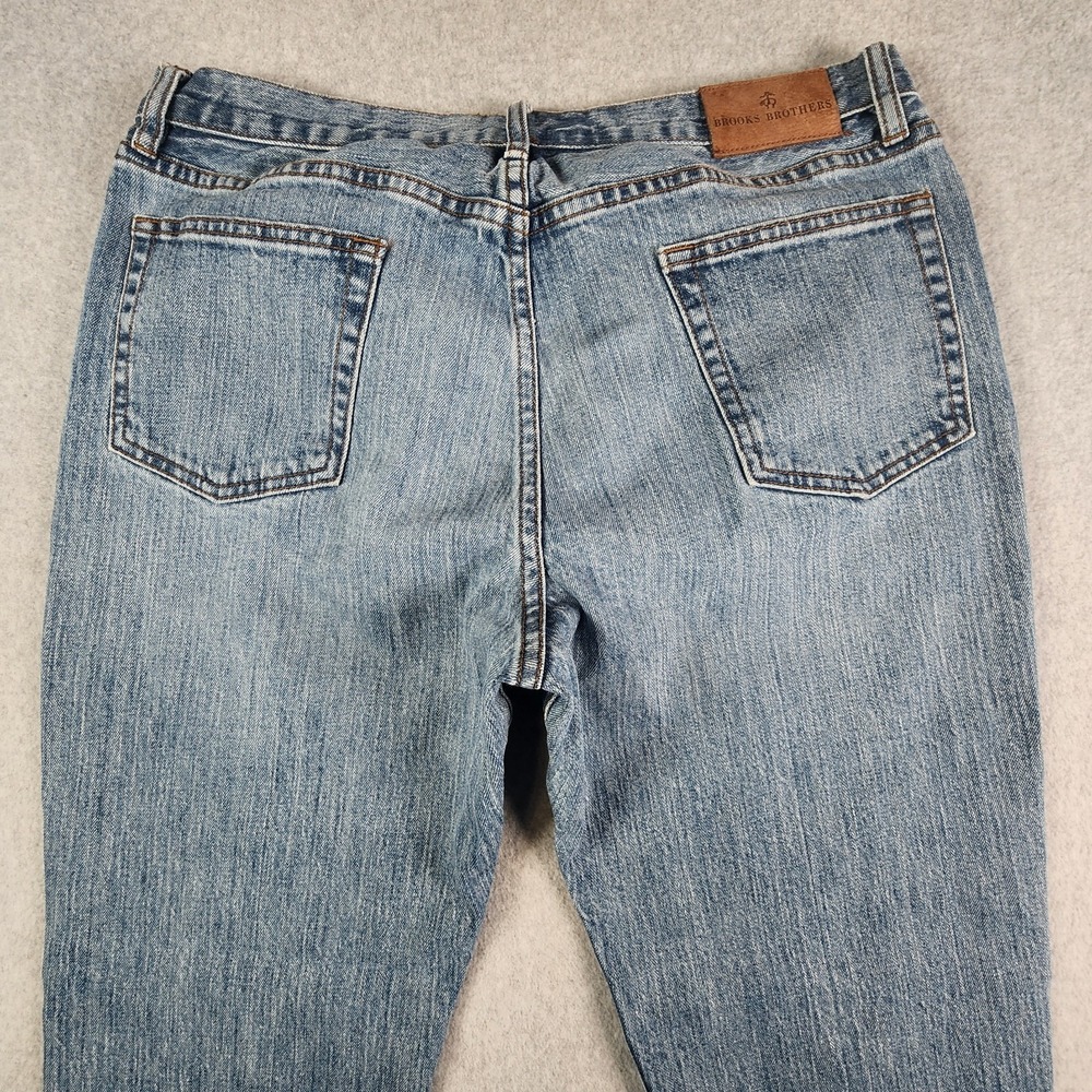 Brooks Brothers Straight Fit Jeans Men 35x28 Stretch Light Distressing Tag 35x30